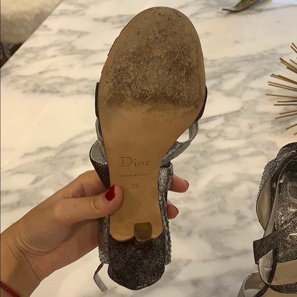 Vintage Metallic silver Python Dior heels - Picture 5 of 5